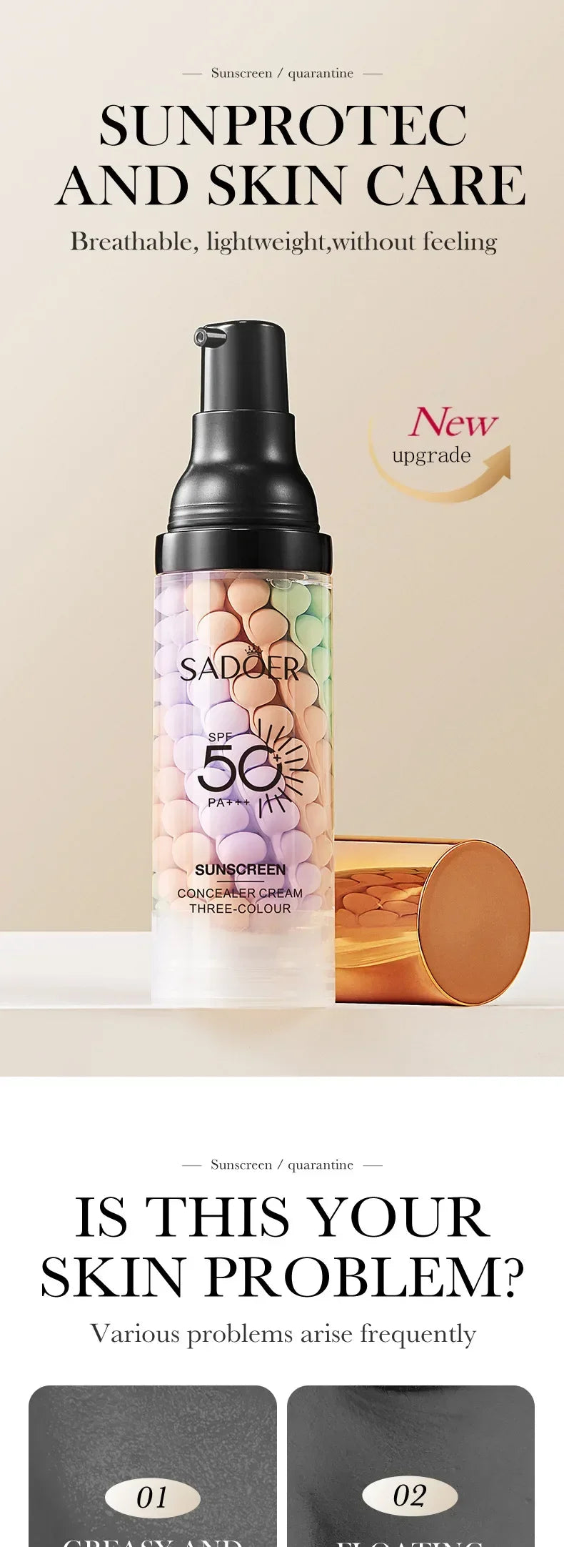 SPF50+ Makeup Primer Moisturizing Isolation Cream Invisible Pores Facial Base Brighten Correcting Skin Tone Refreshing Cosmetics