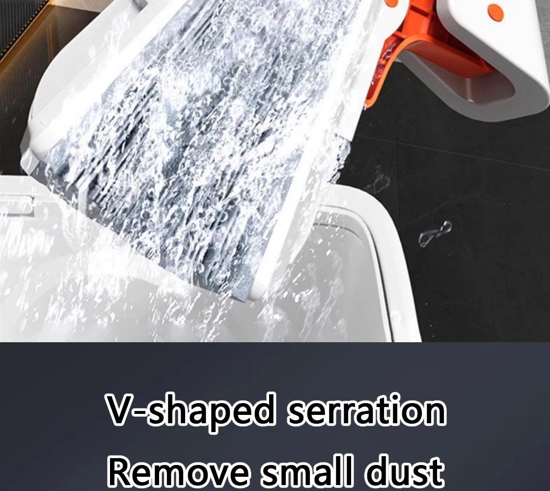 Squeezed Self Draining Rubber Cotton Mop Hand Free Magic Self-Cleaning Flat Mop Reusable Sponge Household Floor Cleaning Tool