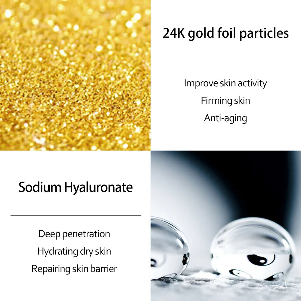 Skincare Set 24K Gold Niacinamide Face Serum Anti Ageing Skin Products Remove Dark Circles Collagen Eye Cream Skin Care Kit
