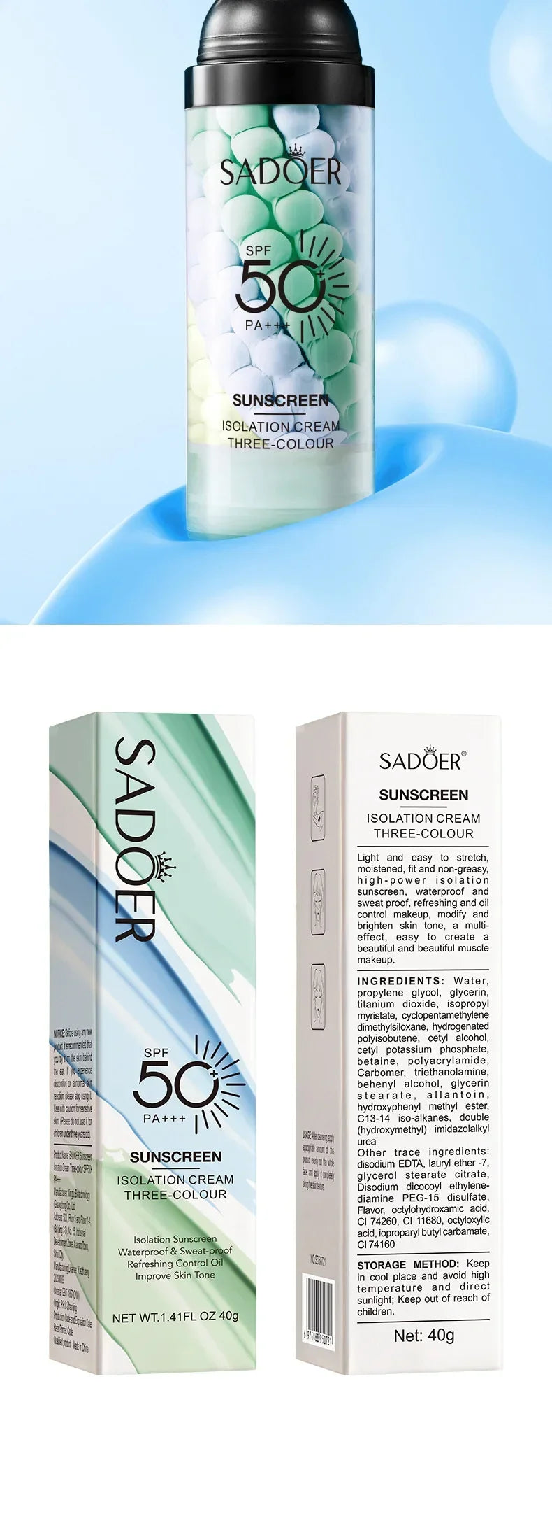 SPF50+ Makeup Primer Moisturizing Isolation Cream Invisible Pores Facial Base Brighten Correcting Skin Tone Refreshing Cosmetics
