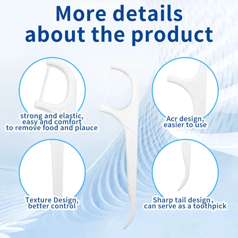 100PCs Dental Floss Toothpick Disposable Dental Floss Sticks Hotel Travel Family Dental Floss With Toothpick individual packing