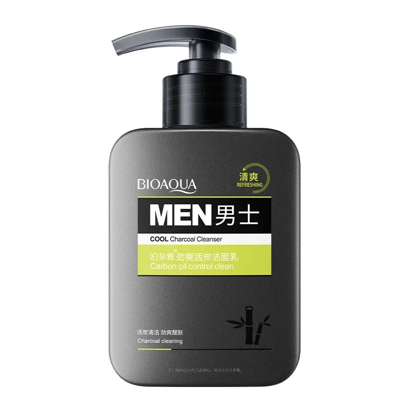 BIOAQUA Men's Charcoal Facial Cleanser Cleaning Exfoliating Face Cleaner Wash Scrub Skincare Korean Cosmetics Skin Care Products