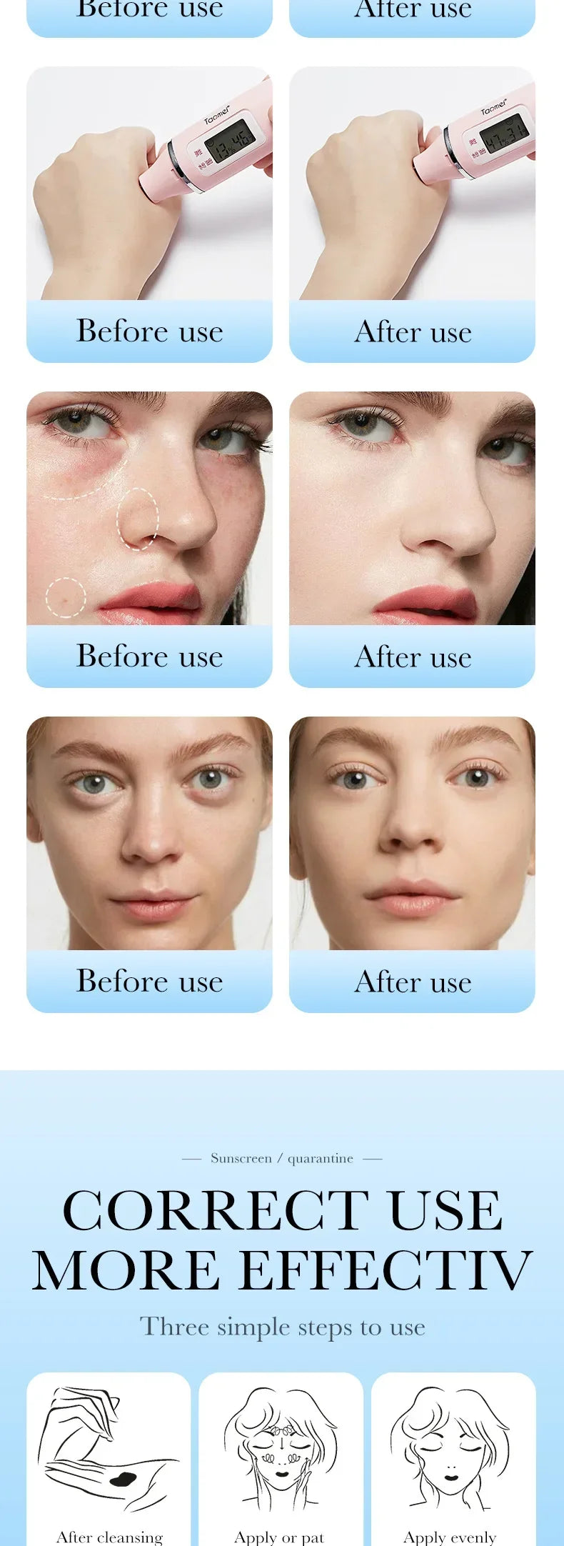 SPF50+ Makeup Primer Moisturizing Isolation Cream Invisible Pores Facial Base Brighten Correcting Skin Tone Refreshing Cosmetics