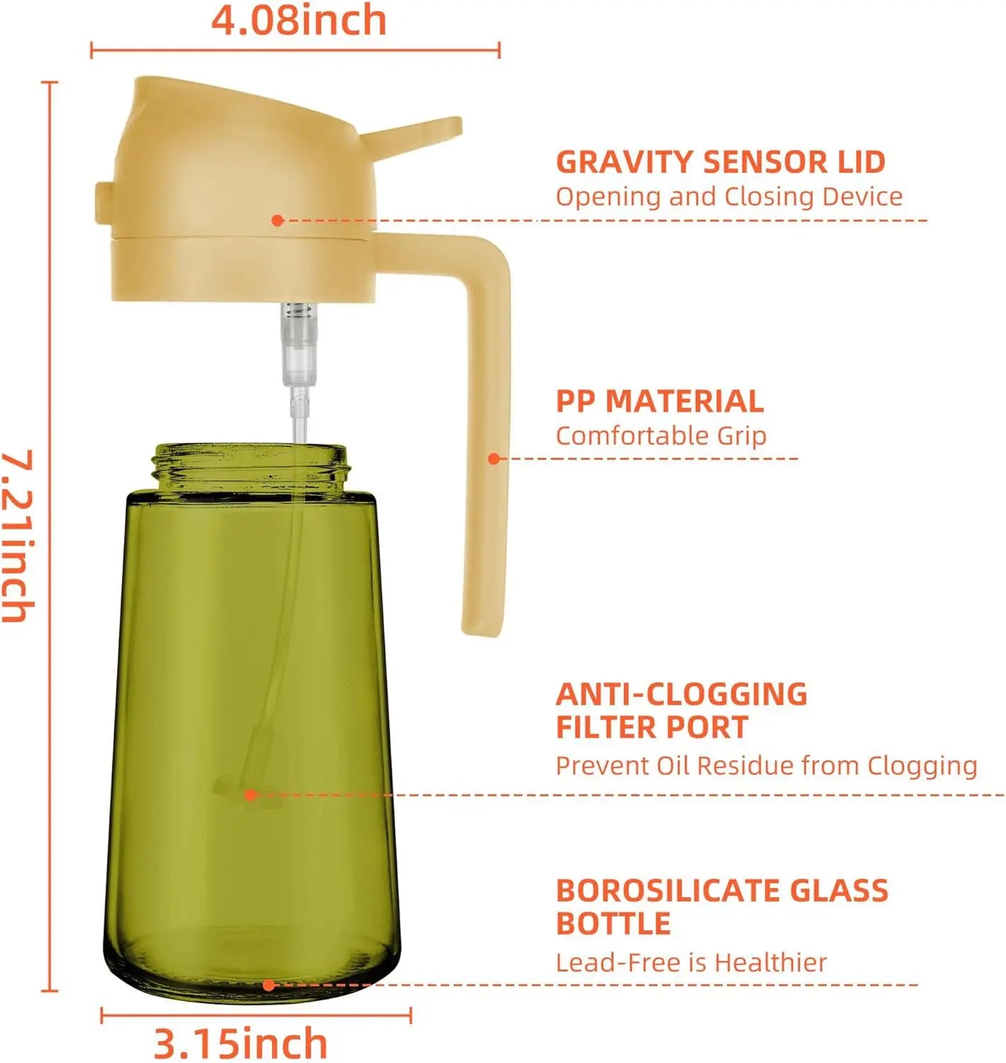 2-in-1 Dark Glass Oil Sprayer Olive Oil Dispenser Black Lightproof Oil Sprayer for Cooking Salads and Barbecues Barbecue Tools