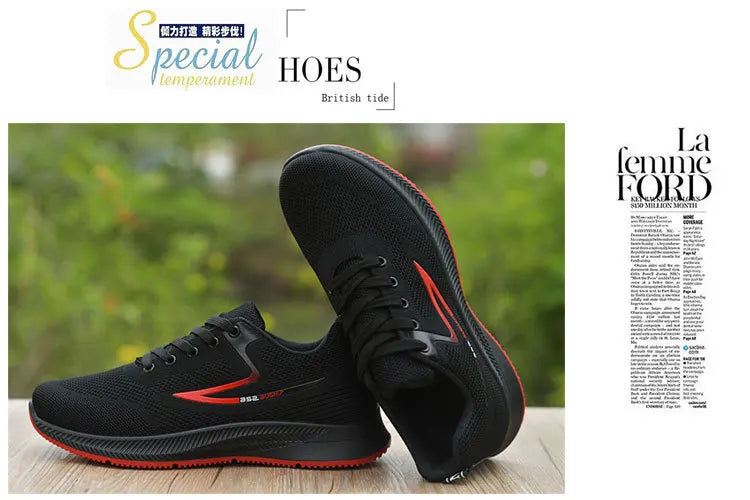 Spring Summer Men's Shoes Autumn Mesh Breathable Anti-Odor New Casual Sports Shoes Rubber Sole Comfortable Men's Footwear