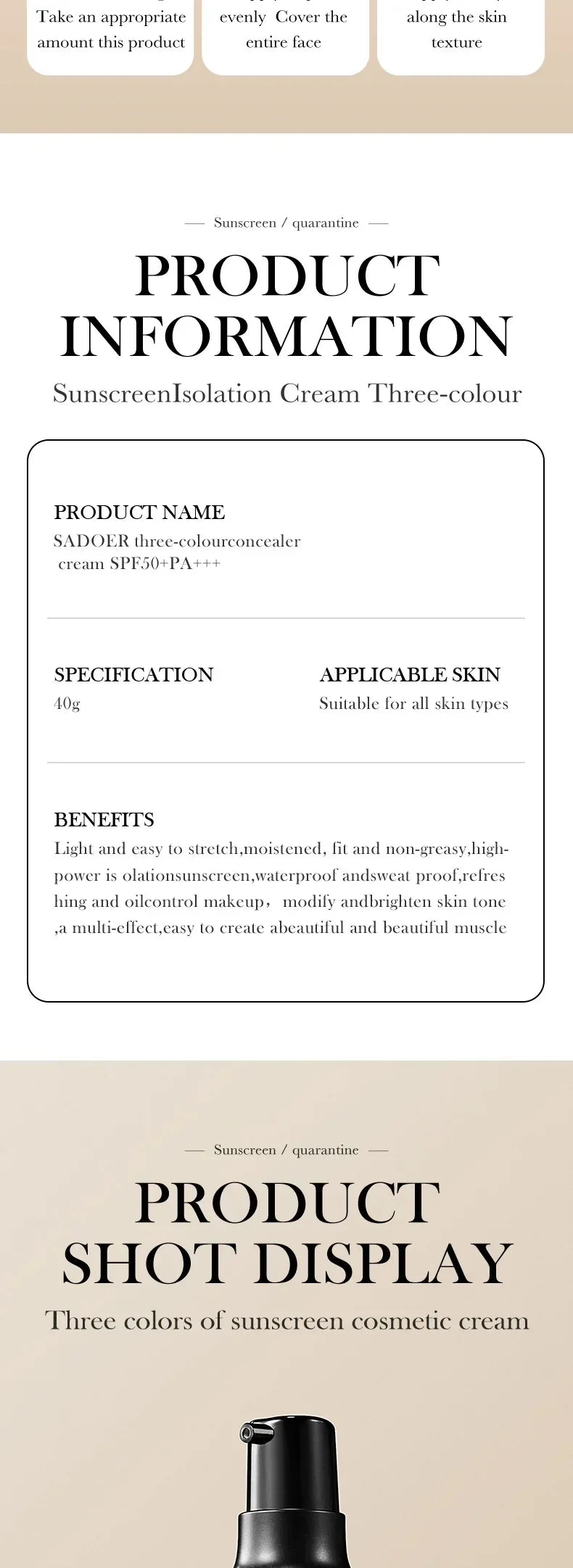 SPF50+ Makeup Primer Moisturizing Isolation Cream Invisible Pores Facial Base Brighten Correcting Skin Tone Refreshing Cosmetics