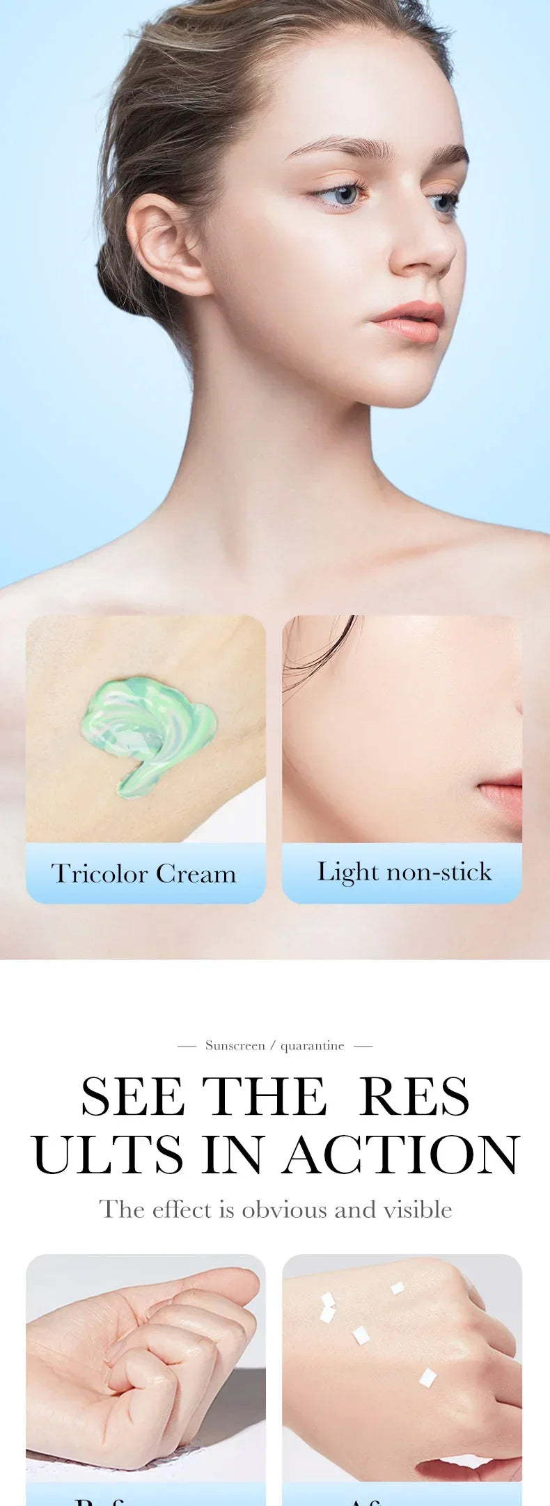 SPF50+ Makeup Primer Moisturizing Isolation Cream Invisible Pores Facial Base Brighten Correcting Skin Tone Refreshing Cosmetics