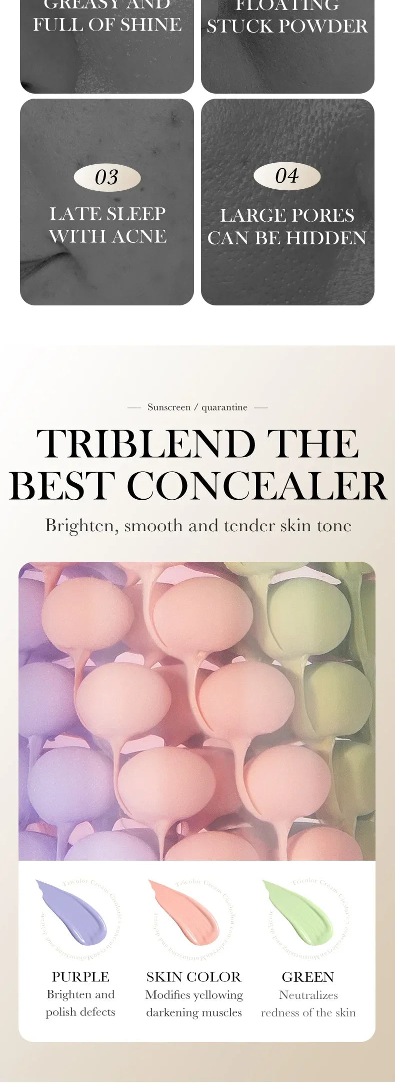 SPF50+ Makeup Primer Moisturizing Isolation Cream Invisible Pores Facial Base Brighten Correcting Skin Tone Refreshing Cosmetics