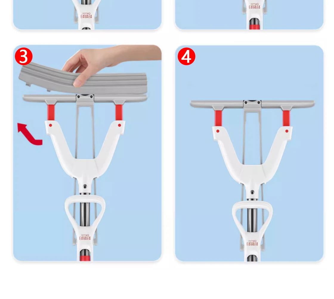 Squeezed Self Draining Rubber Cotton Mop Hand Free Magic Self-Cleaning Flat Mop Reusable Sponge Household Floor Cleaning Tool