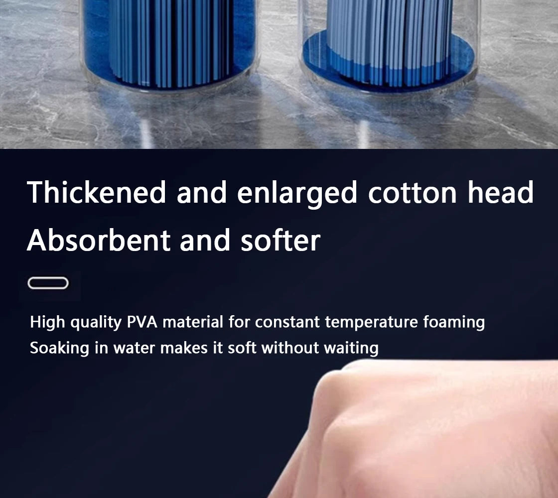 Squeezed Self Draining Rubber Cotton Mop Hand Free Magic Self-Cleaning Flat Mop Reusable Sponge Household Floor Cleaning Tool