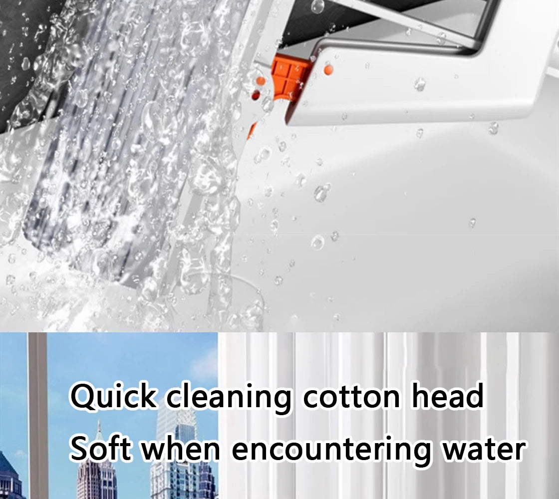 Squeezed Self Draining Rubber Cotton Mop Hand Free Magic Self-Cleaning Flat Mop Reusable Sponge Household Floor Cleaning Tool