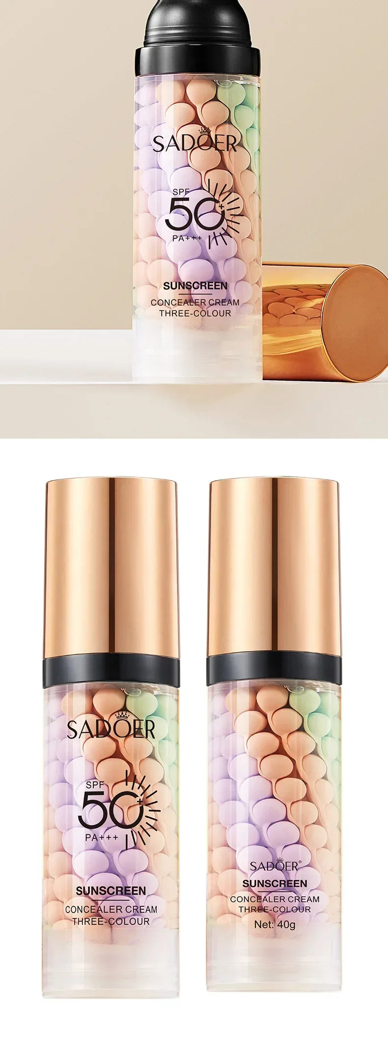 SPF50+ Makeup Primer Moisturizing Isolation Cream Invisible Pores Facial Base Brighten Correcting Skin Tone Refreshing Cosmetics