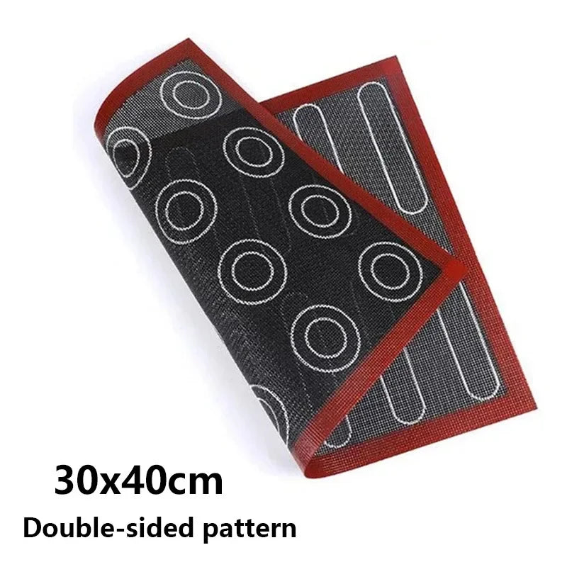Silicone 30x40cm Two Sided In One Printing Macaroon Puff Baking Mat Non Stick Pastry Oven Cake Perforated Sheet Liner Mat