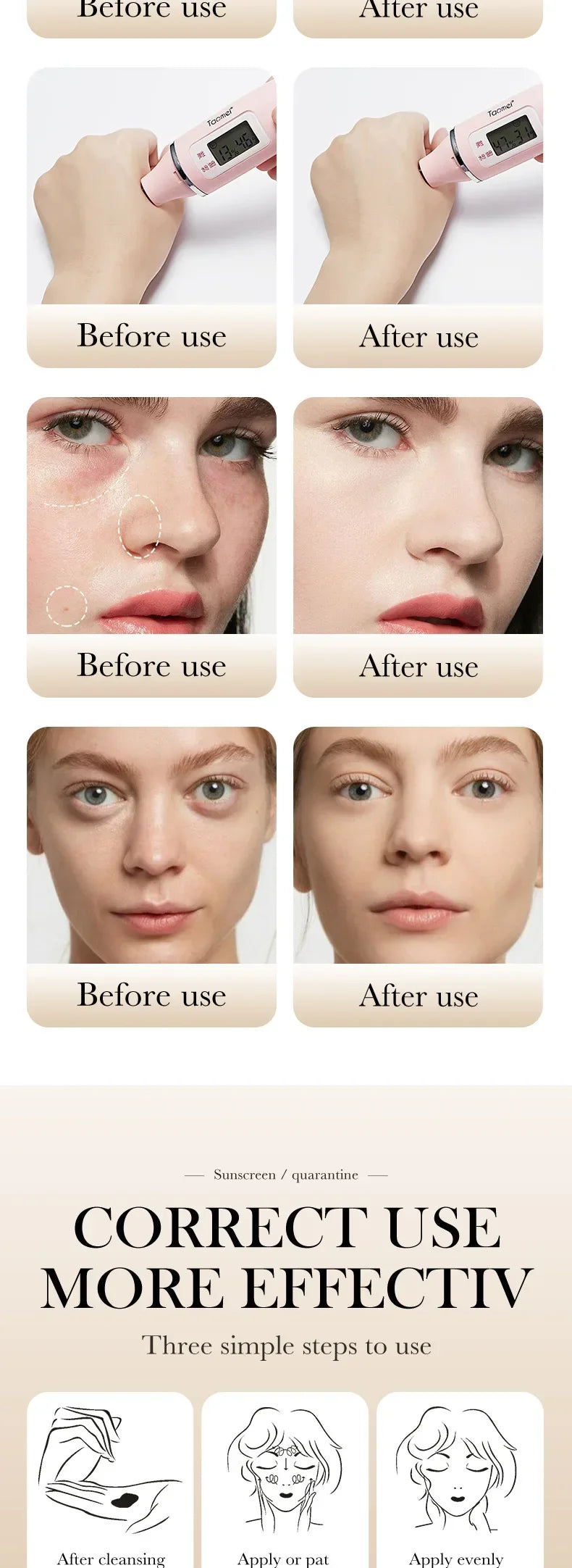 SPF50+ Makeup Primer Moisturizing Isolation Cream Invisible Pores Facial Base Brighten Correcting Skin Tone Refreshing Cosmetics