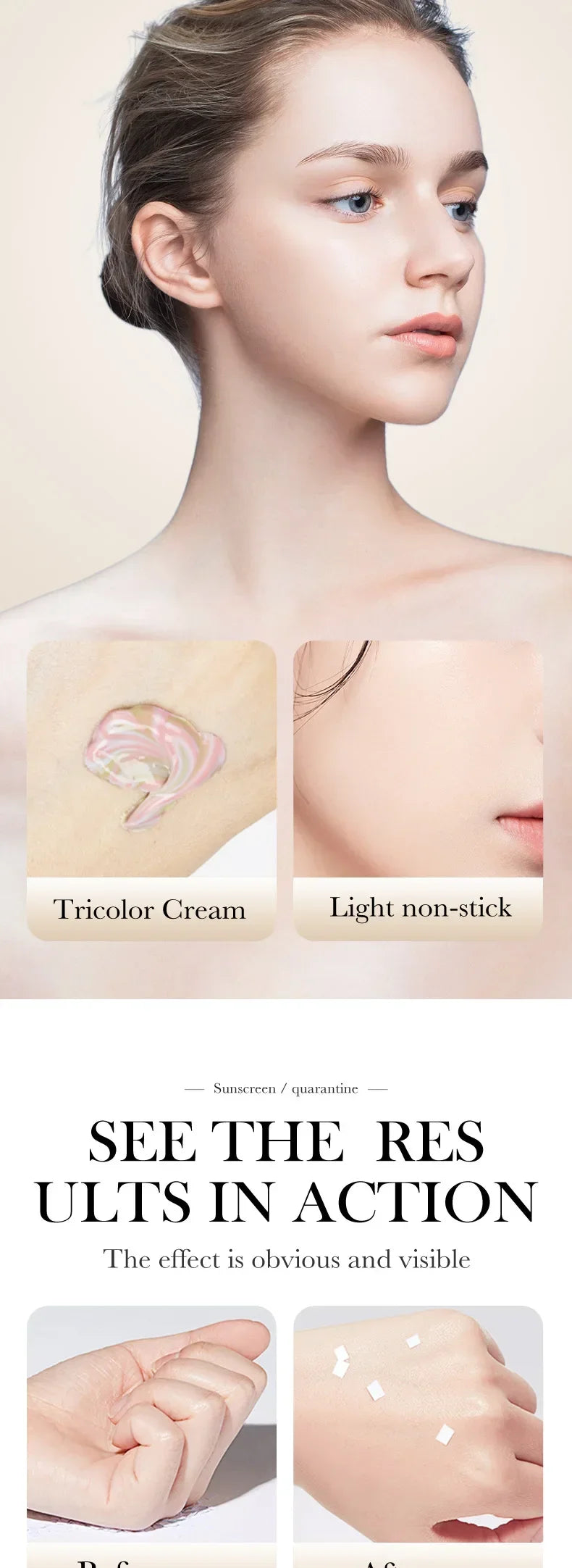 SPF50+ Makeup Primer Moisturizing Isolation Cream Invisible Pores Facial Base Brighten Correcting Skin Tone Refreshing Cosmetics