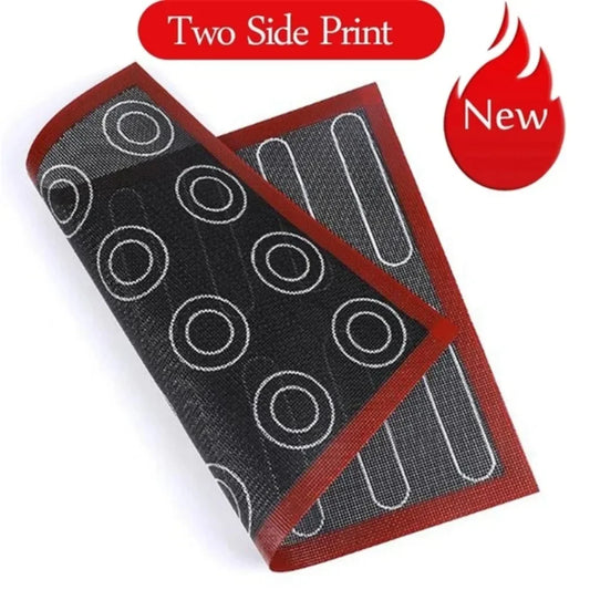 Silicone 30x40cm Two Sided In One Printing Macaroon Puff Baking Mat Non Stick Pastry Oven Cake Perforated Sheet Liner Mat