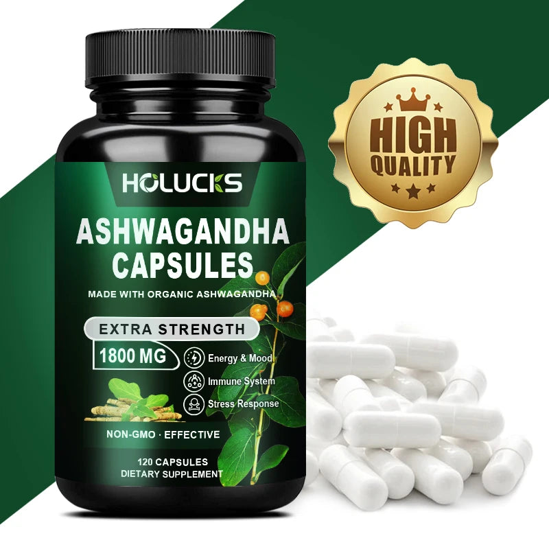 Holucks Ashwagandha Extract Anxiety Stress Support Helps Healthy Deep Sleep Rescue Insomnia Slim Belly Weight Management