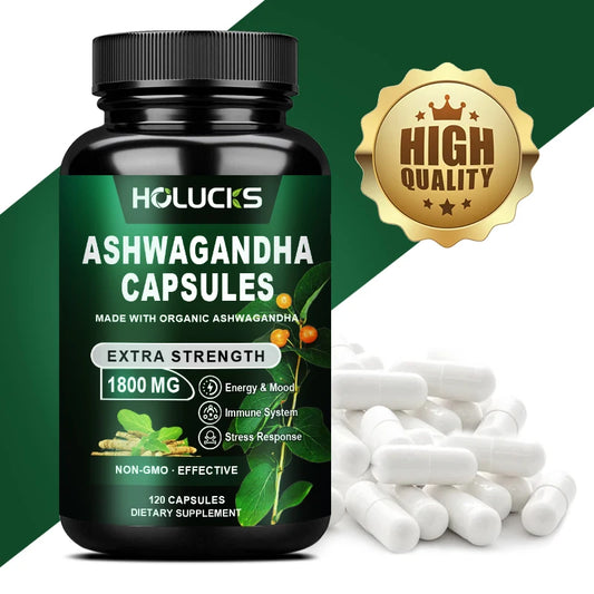 Holucks Ashwagandha Extract Anxiety Stress Support Helps Healthy Deep Sleep Rescue Insomnia Slim Belly Weight Management