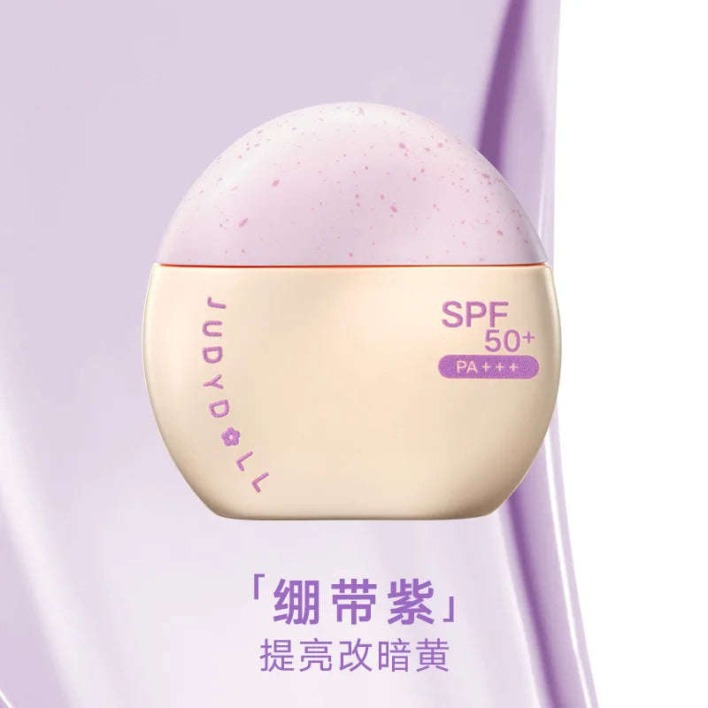 Judydoll SPF50+ sunscreen isolation cream purple makeup primer brightens and moisturizes purple bandage sunscreen