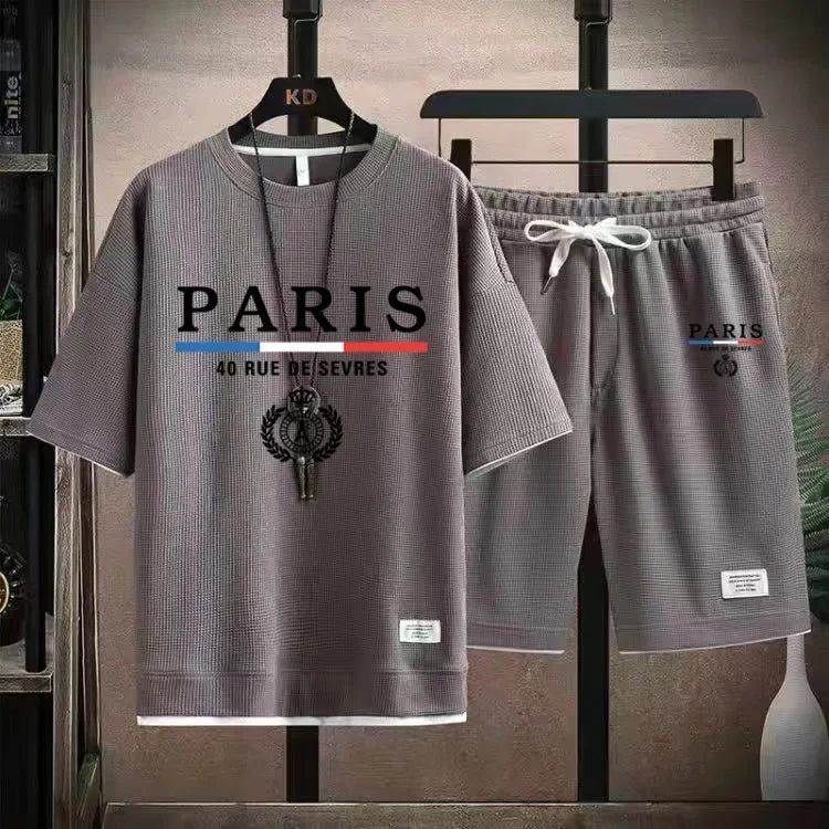 Men's and women's short sleeved sportswear, casual, breathable and comfortable shorts, summer, 2024
