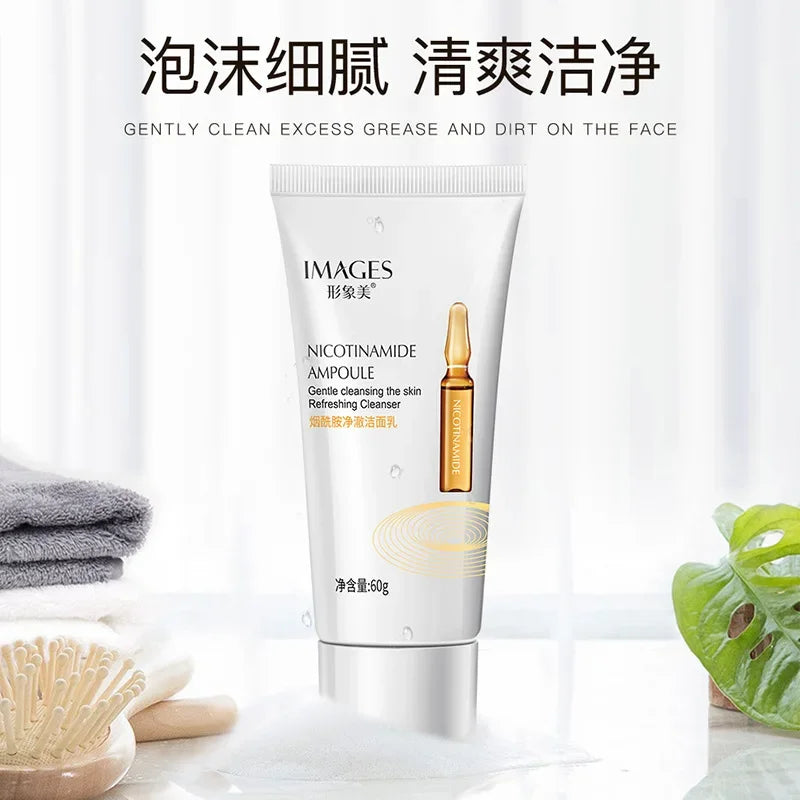IMAGES Remover Deep Cleanser Foam Water-oil Balance Moisturizing Oil-Control Face Washing Products Hyaluronic Acid Nicotinamide