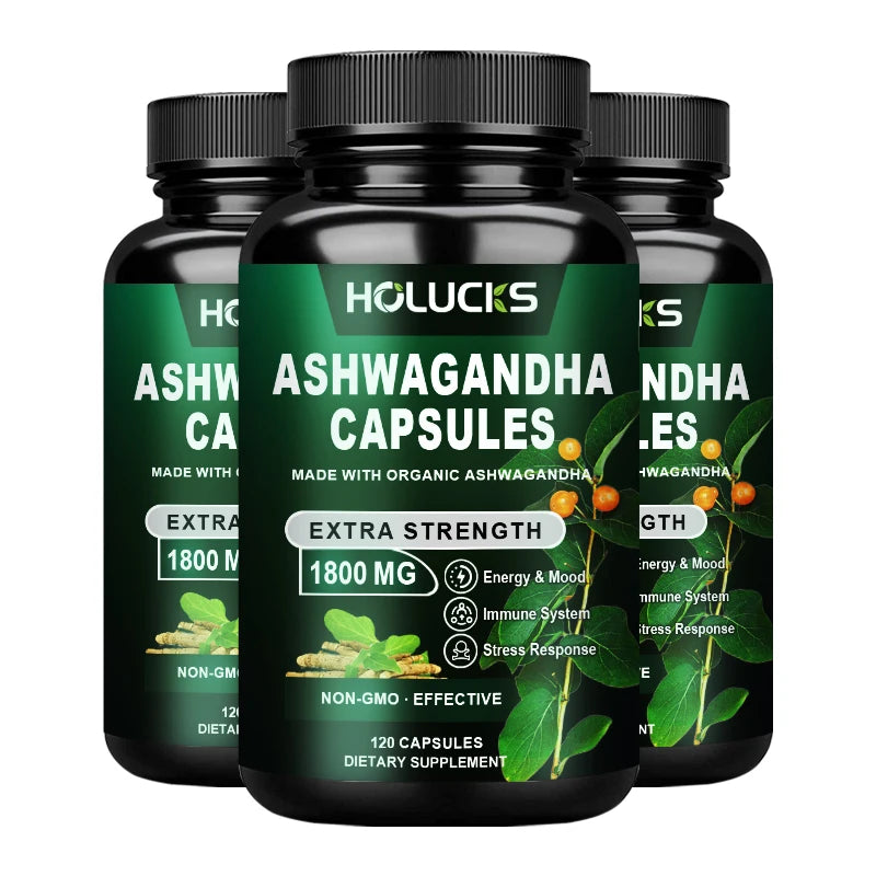 Holucks Ashwagandha Extract Anxiety Stress Support Helps Healthy Deep Sleep Rescue Insomnia Slim Belly Weight Management