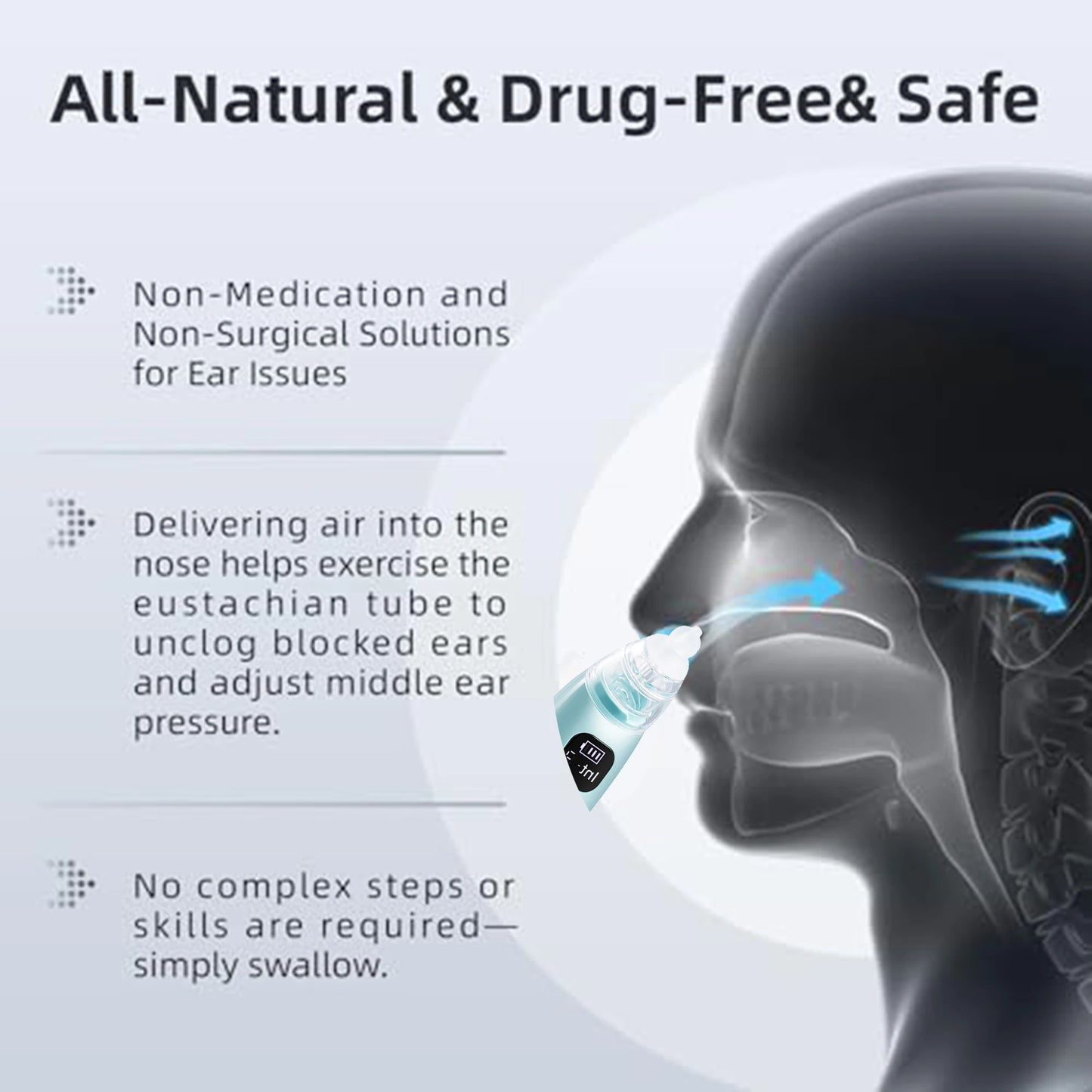 Ear Pressure Reliever, Balances Ear Pressure,Relieve Ear Discomfort Caused by Flying and Diving,Eustachian Ear Unclogger