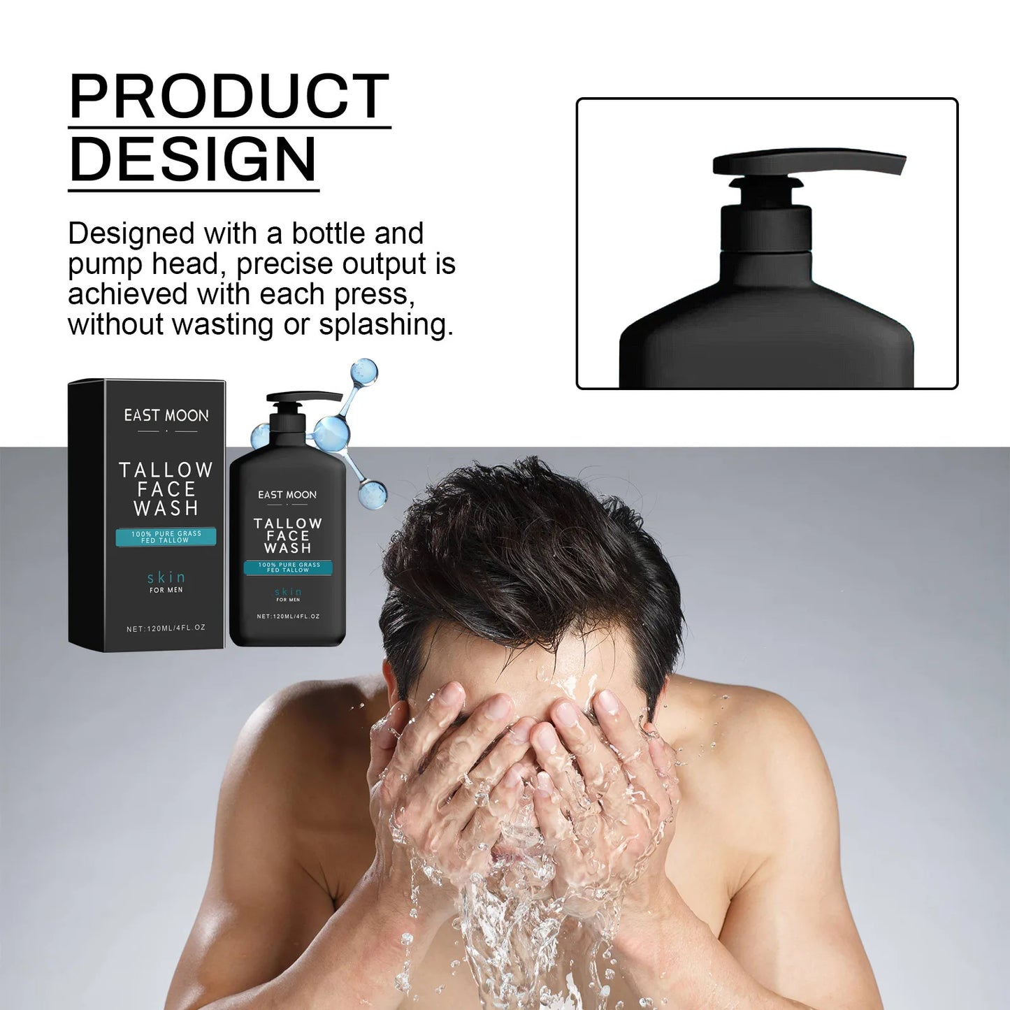 Men Facial Cleanser Lotion Remove Acne Blackhead Prevent Clogged Pores Oil Controll Exfoliator Refreshing Facial Cleaning Cream