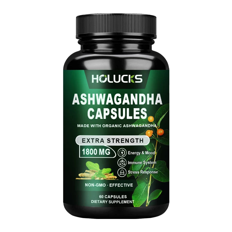 Holucks Ashwagandha Extract Anxiety Stress Support Helps Healthy Deep Sleep Rescue Insomnia Slim Belly Weight Management