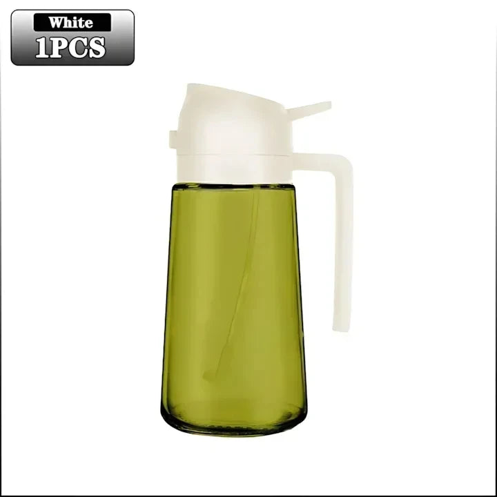 2-in-1 Dark Glass Oil Sprayer Olive Oil Dispenser Black Lightproof Oil Sprayer for Cooking Salads and Barbecues Barbecue Tools