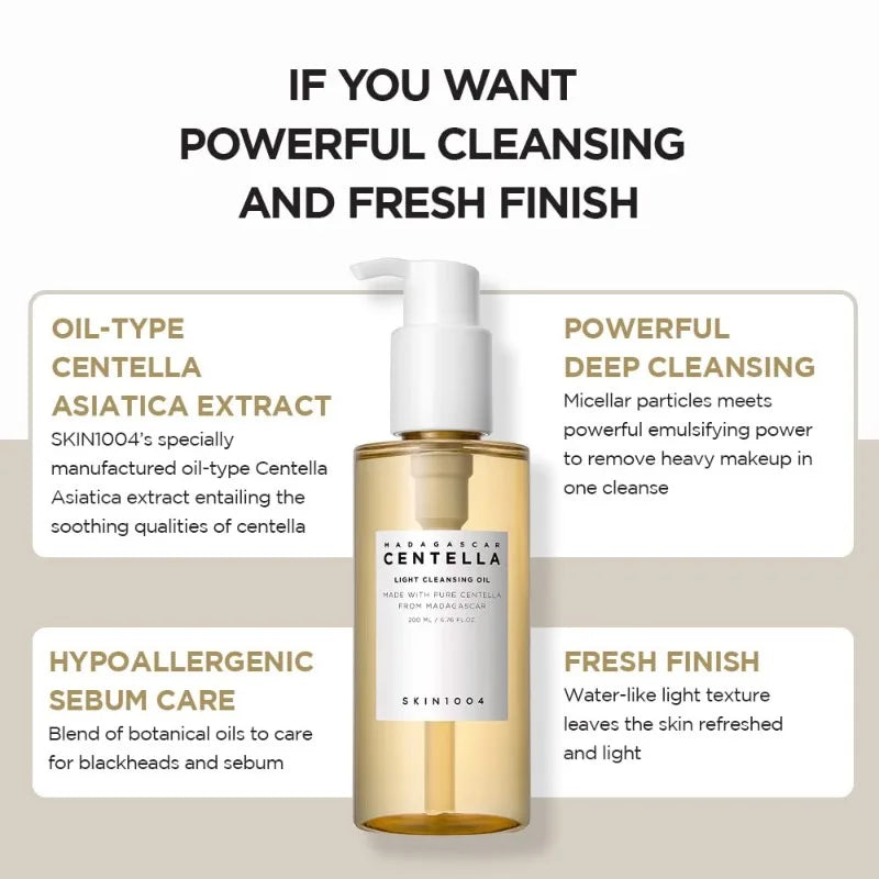 Korean Centella Cleansing Oil Facial Makeup Remover Moisturizing Face Cleansing Oil Shrink Pores Removal Oil Skincare Products
