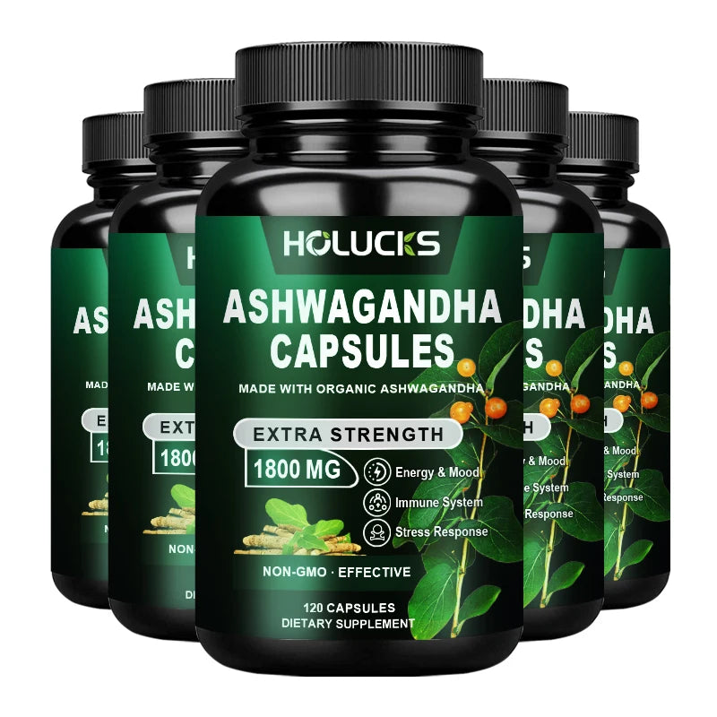 Holucks Ashwagandha Extract Anxiety Stress Support Helps Healthy Deep Sleep Rescue Insomnia Slim Belly Weight Management