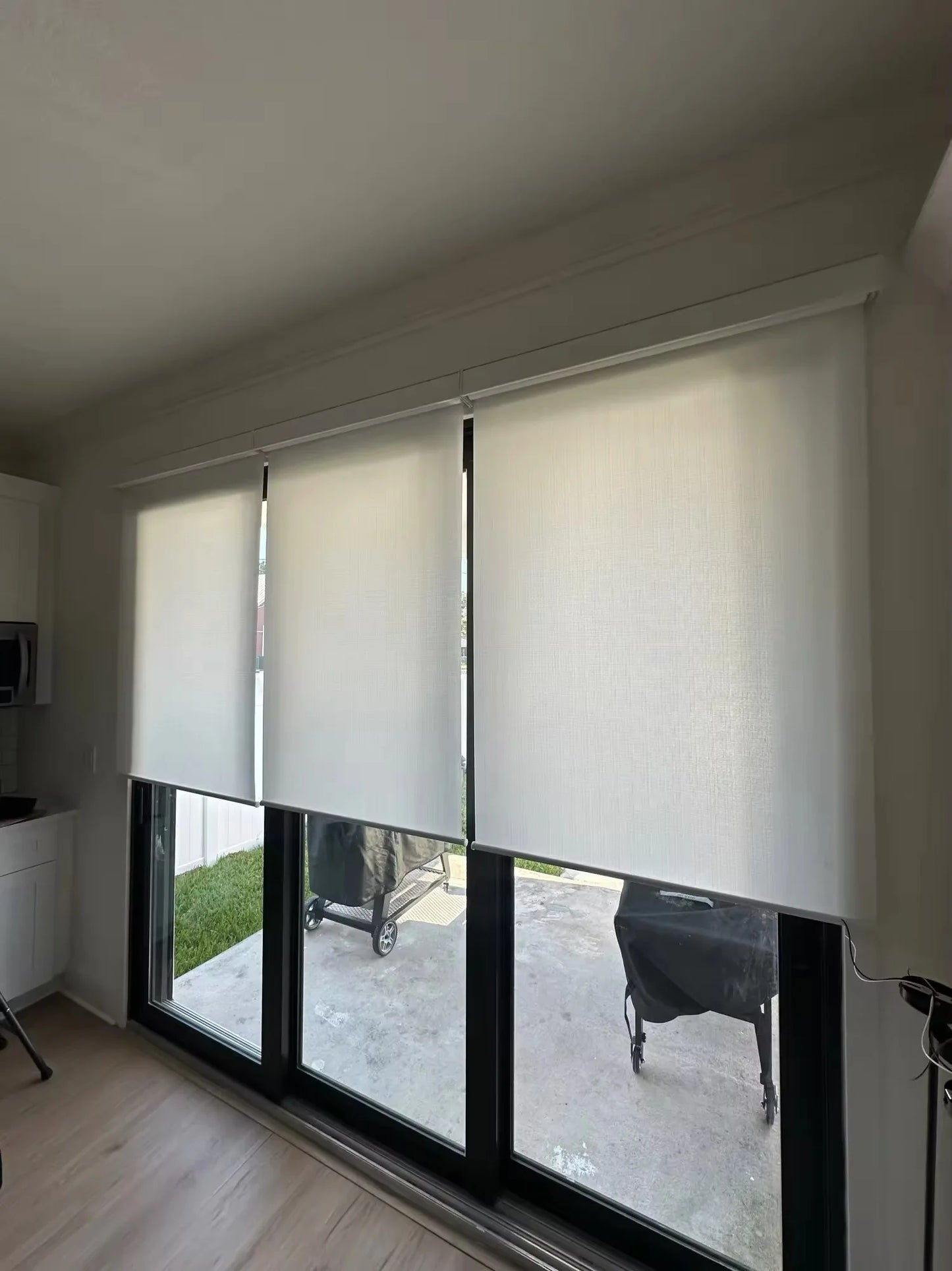 Decopedia Roller Blinds for Windows Motorized Cordless Smart Window Blinds Blackout Roller Day and Night Curtain for Living Room
