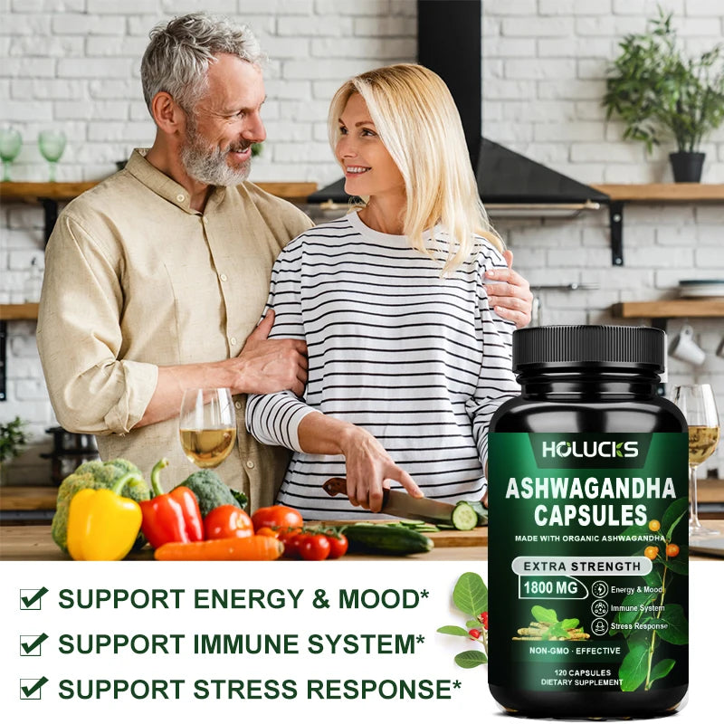 Holucks Ashwagandha Extract Anxiety Stress Support Helps Healthy Deep Sleep Rescue Insomnia Slim Belly Weight Management