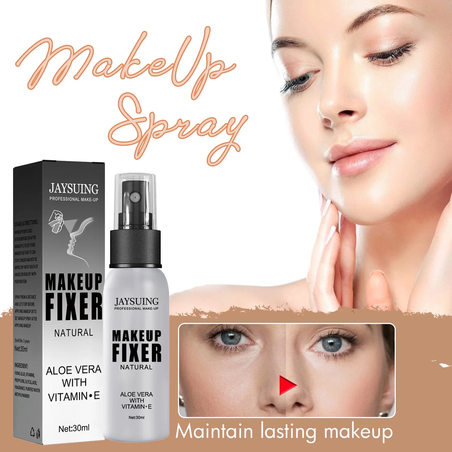 Makeup Setting Spray For Face Transfer-proof Long-lasting Oil-free No Creasing No Separation Refreshing Quick Fixer Makeup Spray